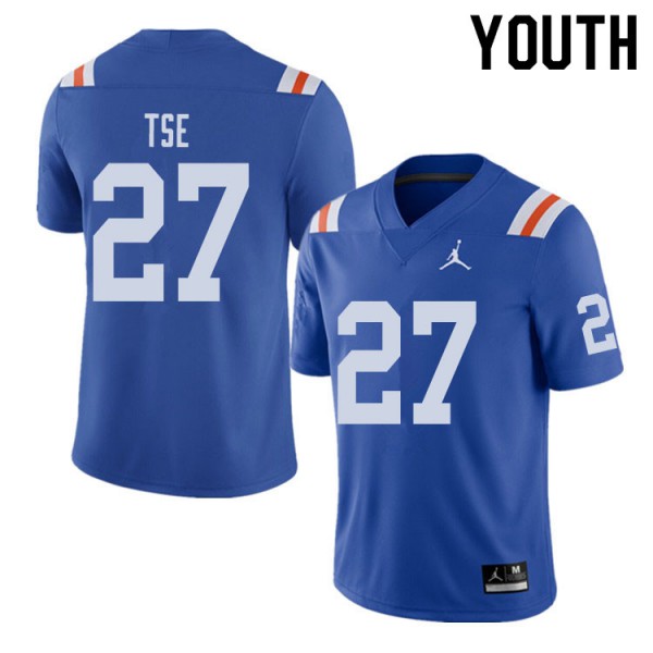 Jordan Brand Youth #27 Joshua Tse Florida Gators Throwback Alternate College Football Jerseys Royal